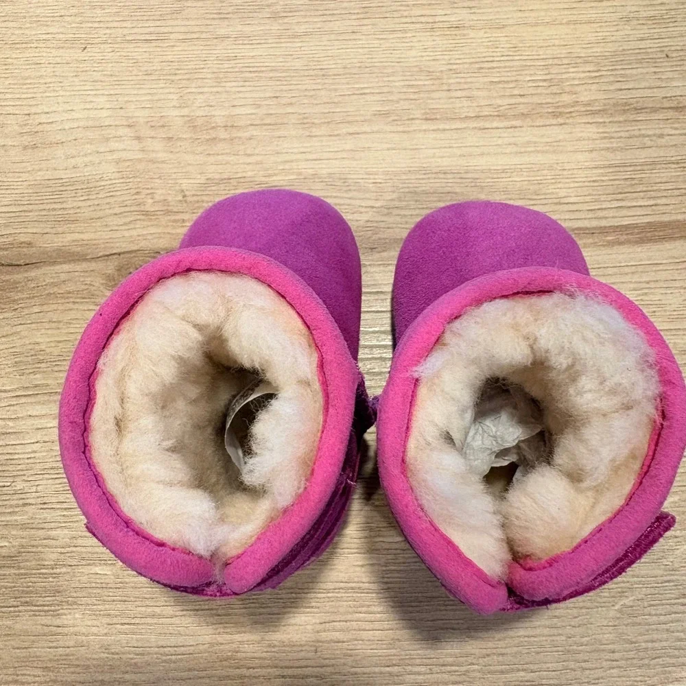 UGG Jesse II Baby Boots Pink Suede Sheepskin Booties 1007100I Size 0/1 Infant